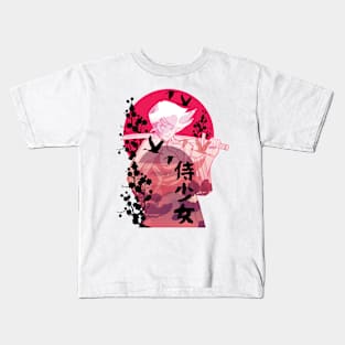 Samurai woman anime Kids T-Shirt